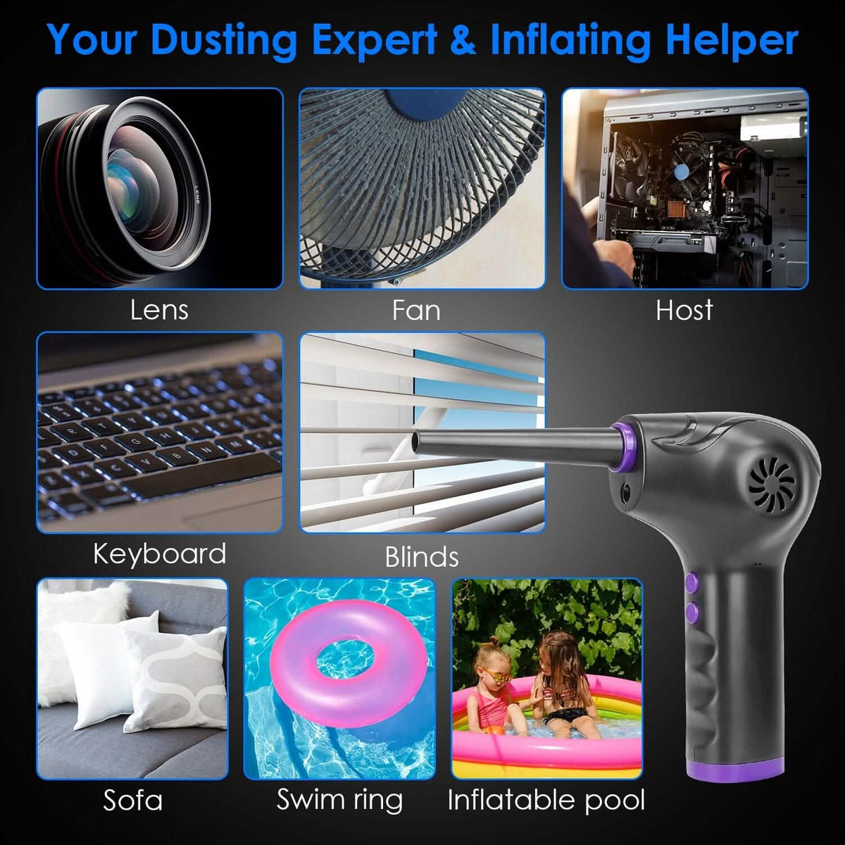 Electric Cordless Air Duster Blower Compressed Air Duster Household Appliances - Tophatter Daily Deals