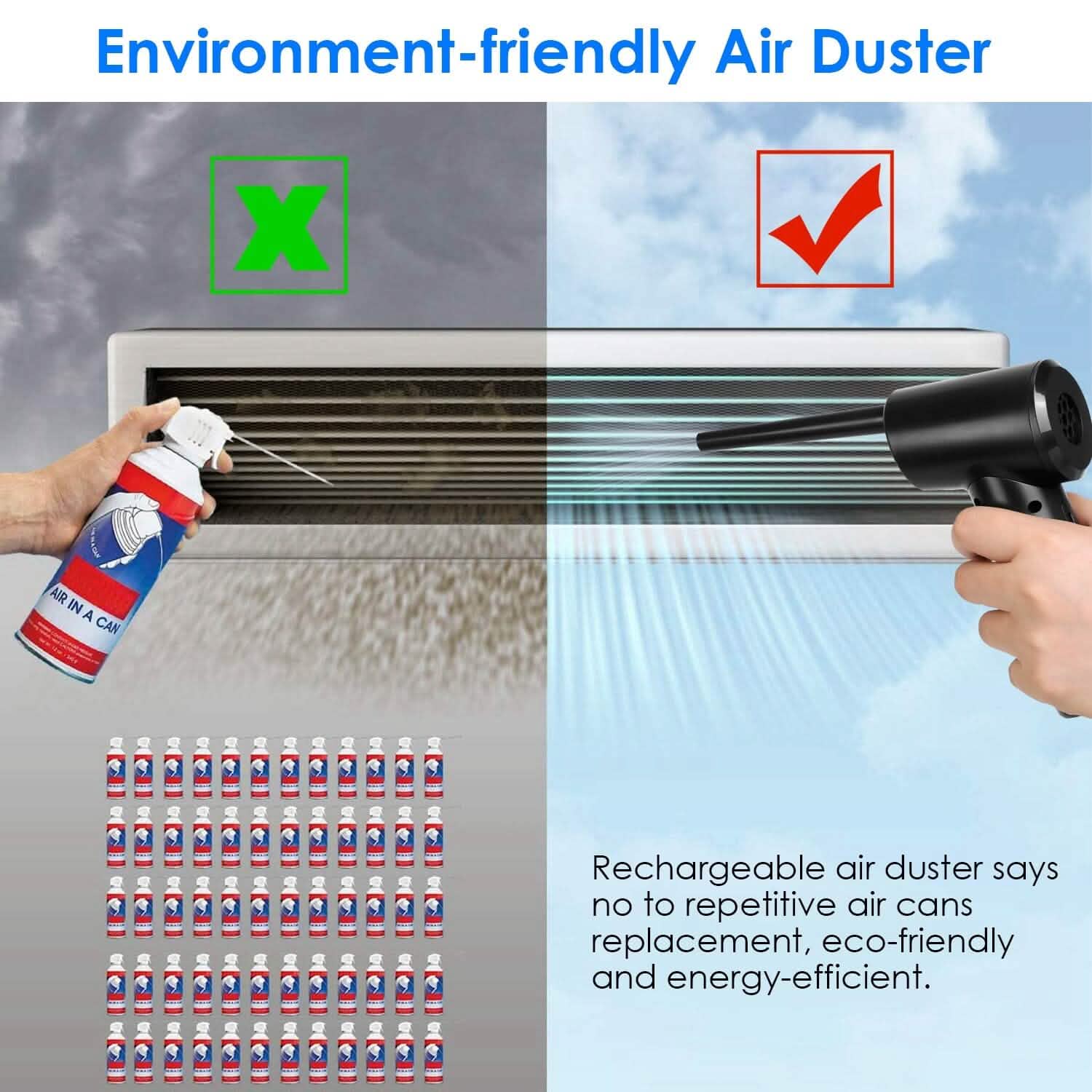 Electric Cordless Air Duster Blower for Computer Keyboard Household Appliances - Tophatter Daily Deals