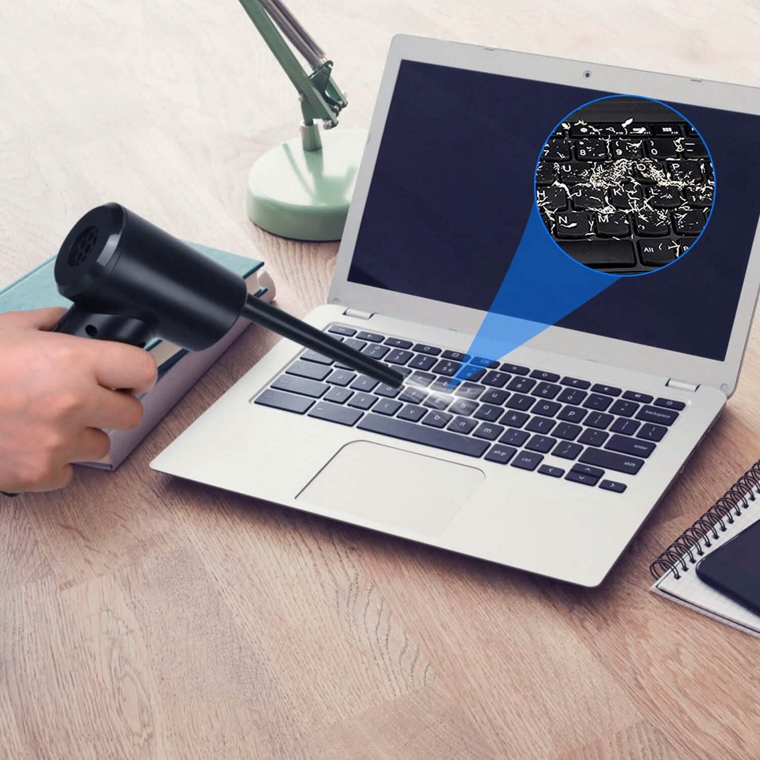 Electric Cordless Air Duster Blower for Computer Keyboard Household Appliances - Tophatter Daily Deals