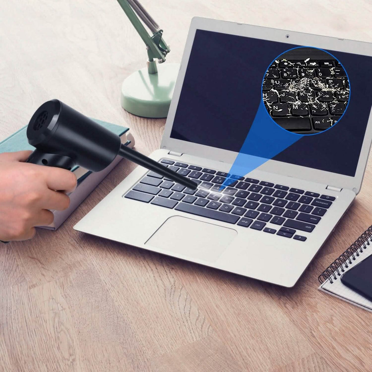Electric Cordless Air Duster Blower for Computer Keyboard Household Appliances - Tophatter Daily Deals