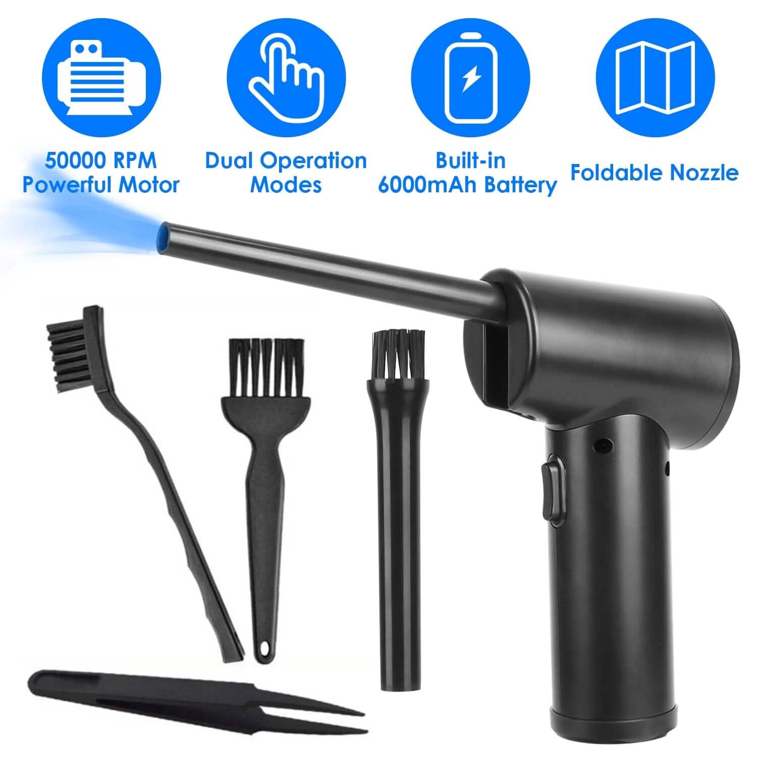 Electric Cordless Air Duster Blower for Computer Keyboard Household Appliances - Tophatter Daily Deals