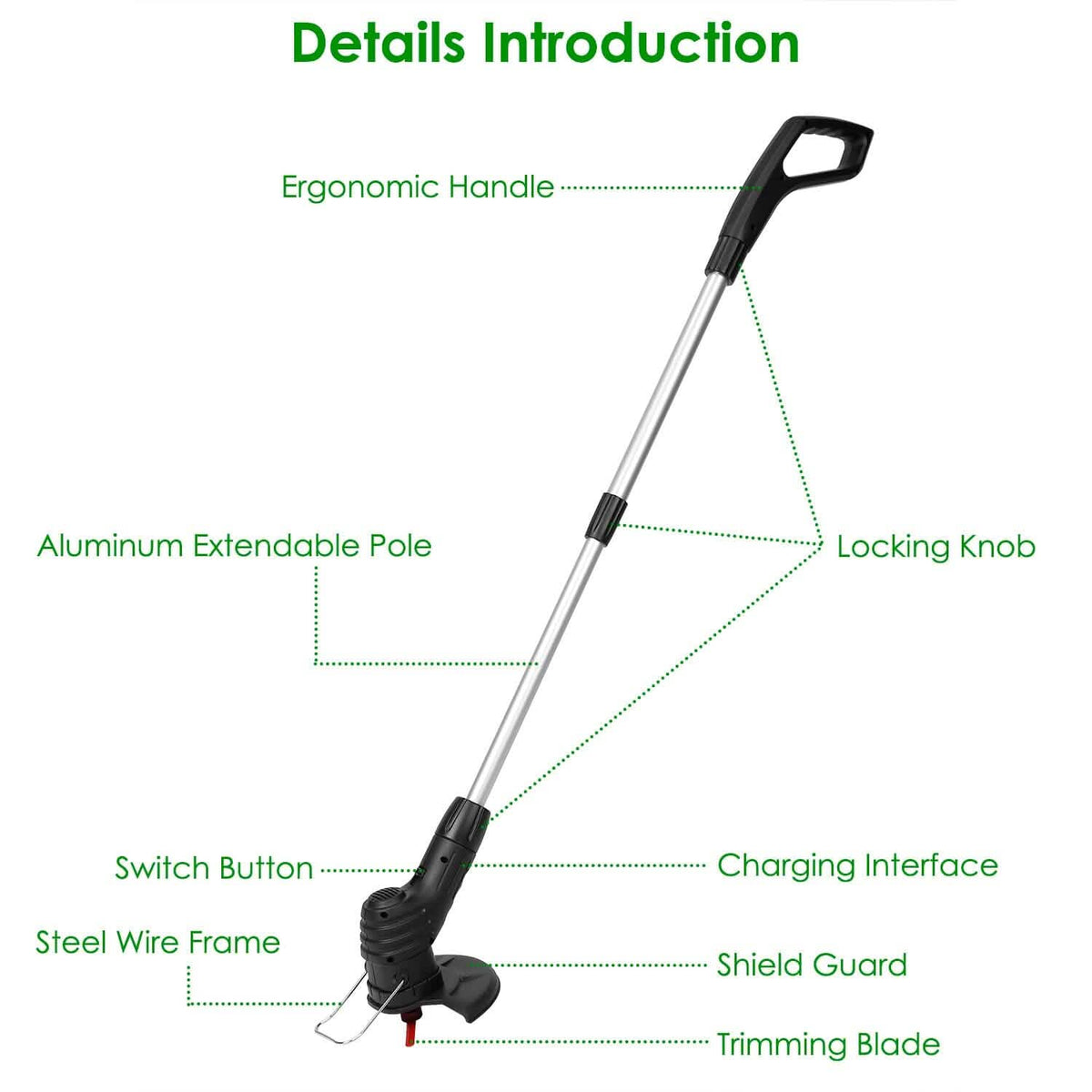 Electric Cordless Grass Trimmer Garden & Patio - Tophatter Daily Deals