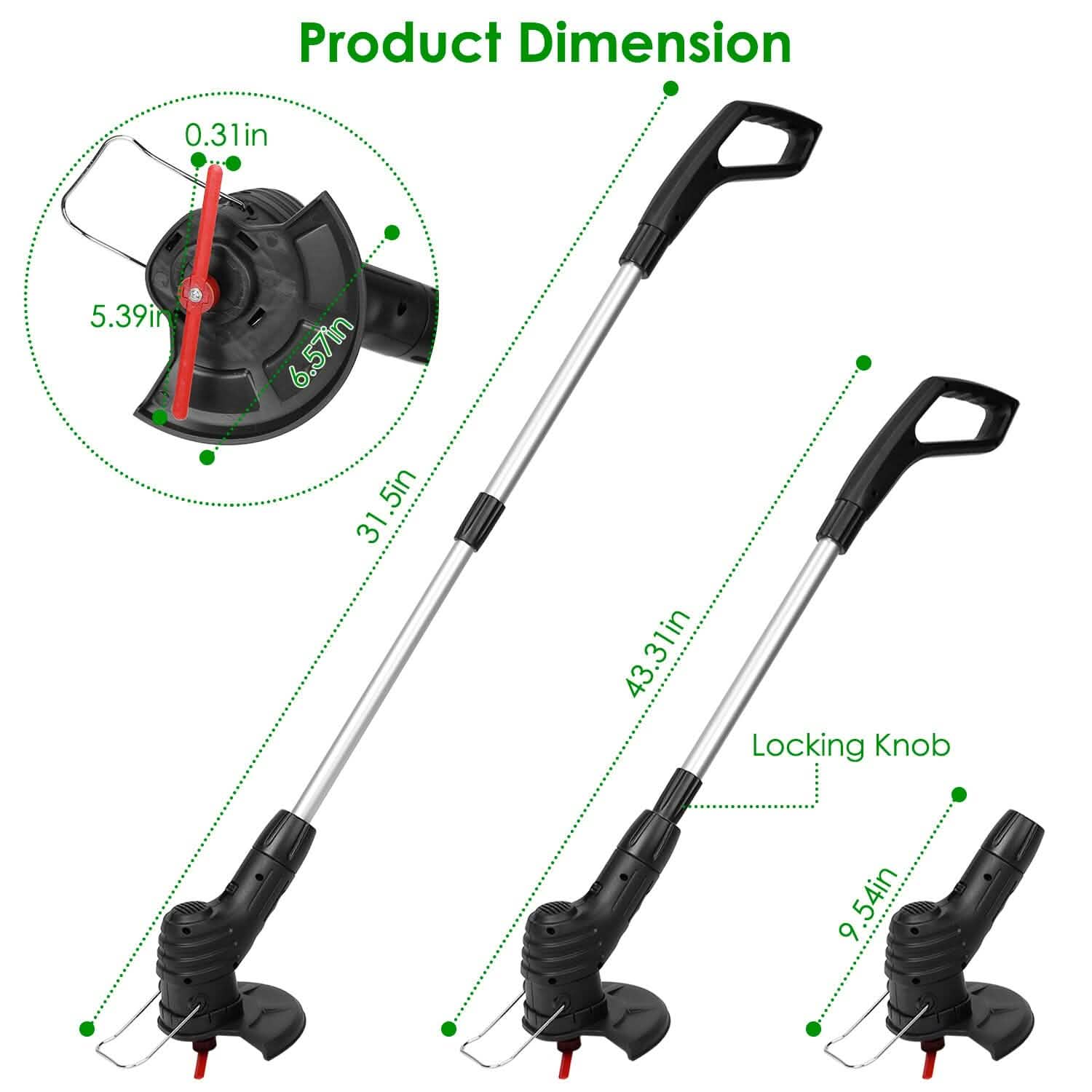 Electric Cordless Grass Trimmer Garden & Patio - Tophatter Daily Deals