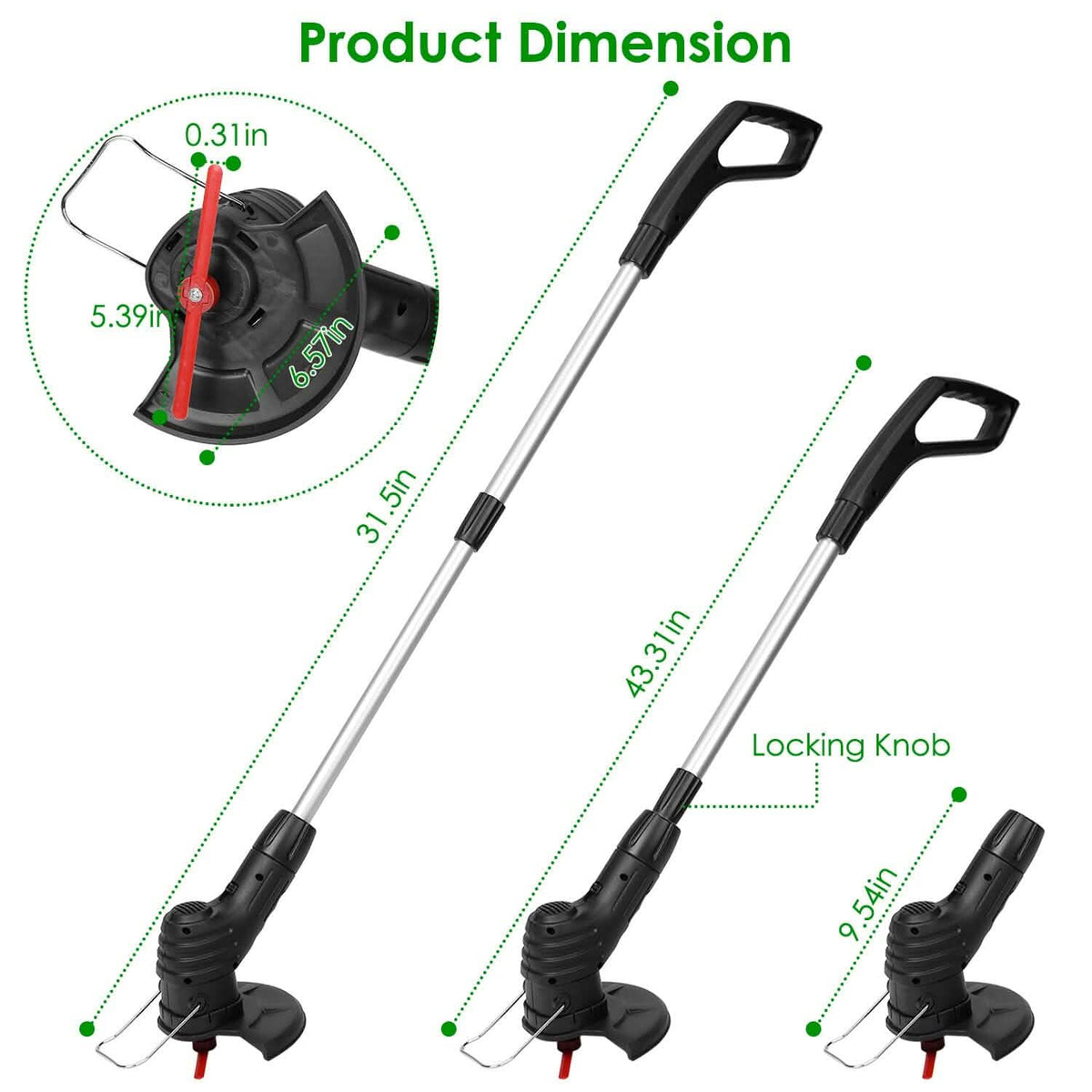 Electric Cordless Grass Trimmer Garden & Patio - Tophatter Daily Deals