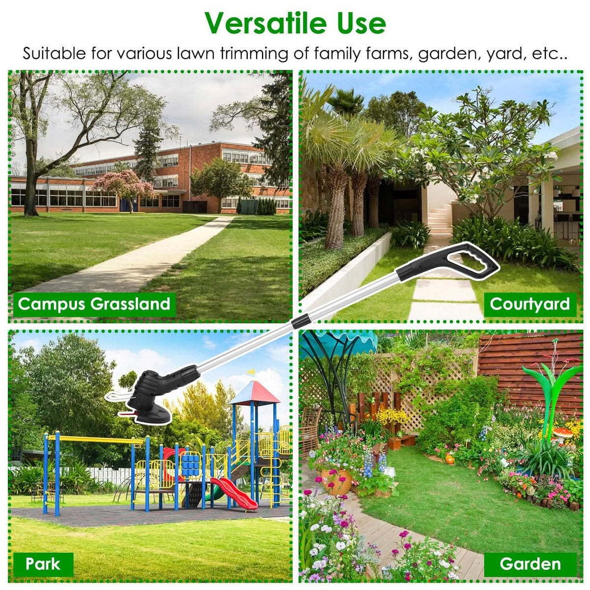 Electric Cordless Grass Trimmer Garden & Patio - Tophatter Daily Deals