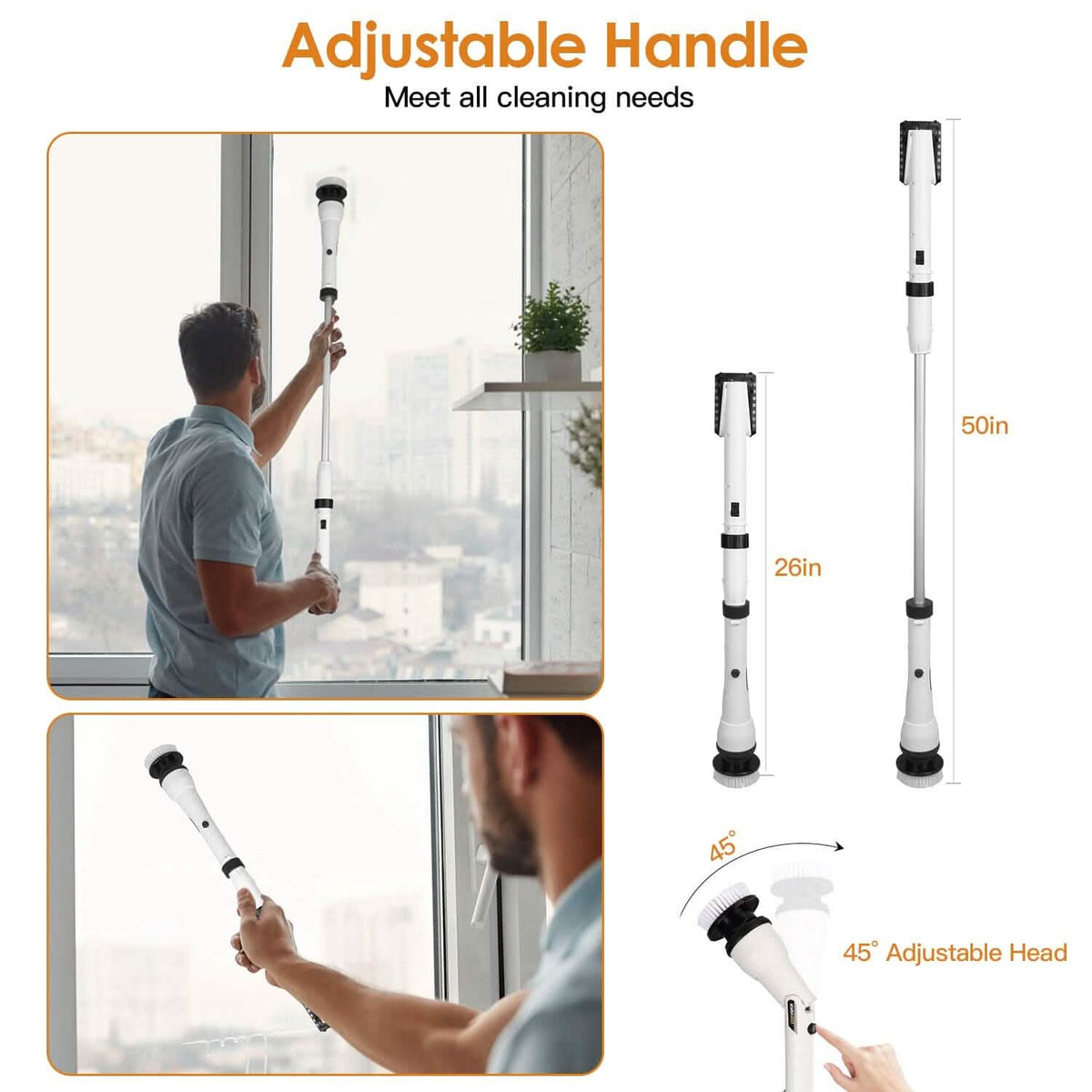 Electric Cordless Spin Scrubber Cleaning Brush with 4 Replaceable Heads Household Appliances - Tophatter Daily Deals