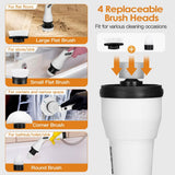 Electric Cordless Spin Scrubber Cleaning Brush with 4 Replaceable Heads Household Appliances - Tophatter Daily Deals