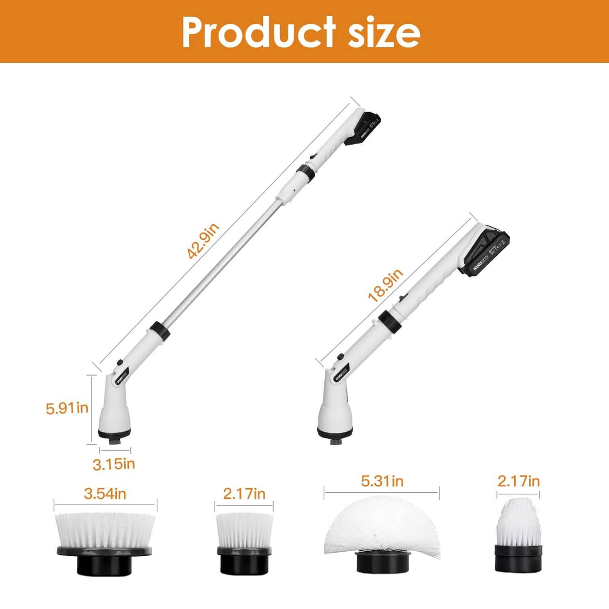 Electric Cordless Spin Scrubber Cleaning Brush with 4 Replaceable Heads Household Appliances - Tophatter Daily Deals