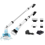 Electric Cordless Spin Scrubber Cleaning Brush with 4 Replaceable Heads Household Appliances - Tophatter Daily Deals