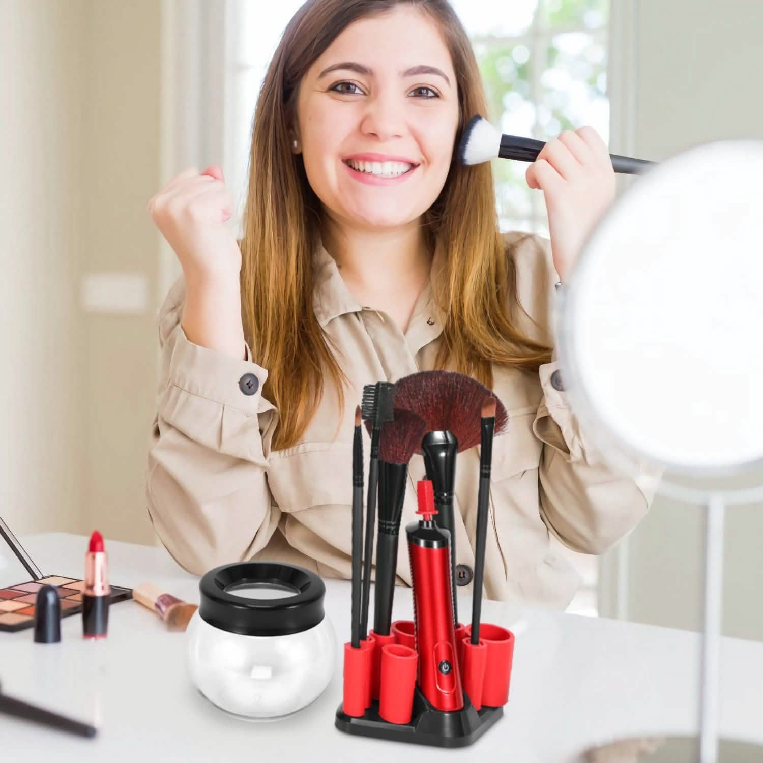 Electric Cosmetic Makeup Brush Cleaner Dryer Beauty & Personal Care - Tophatter Daily Deals