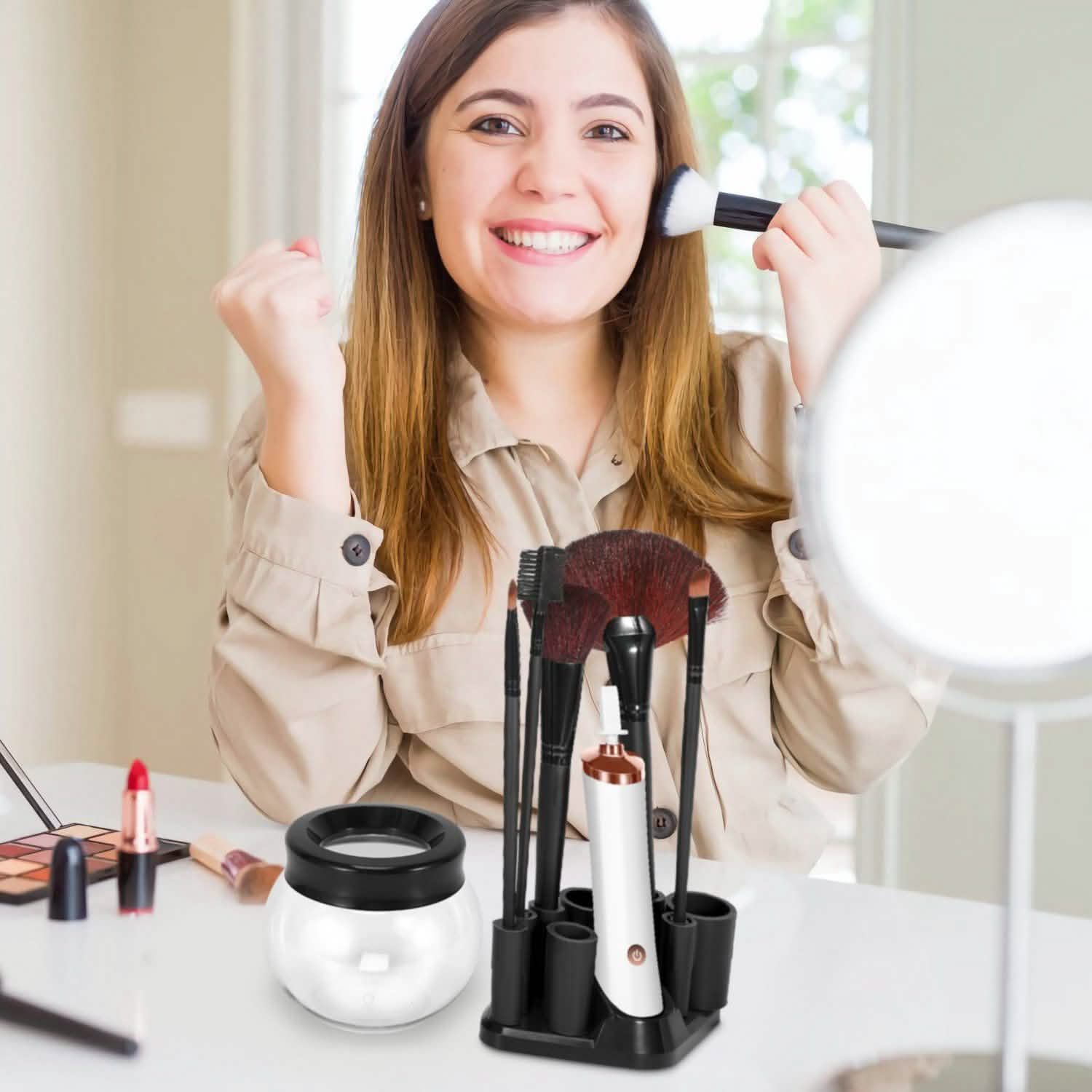 Electric Cosmetic Makeup Brush Cleaner Dryer Beauty & Personal Care - Tophatter Daily Deals
