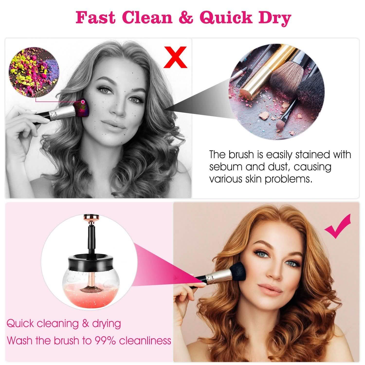 Electric Cosmetic Makeup Brush Cleaner Dryer Beauty & Personal Care - Tophatter Daily Deals