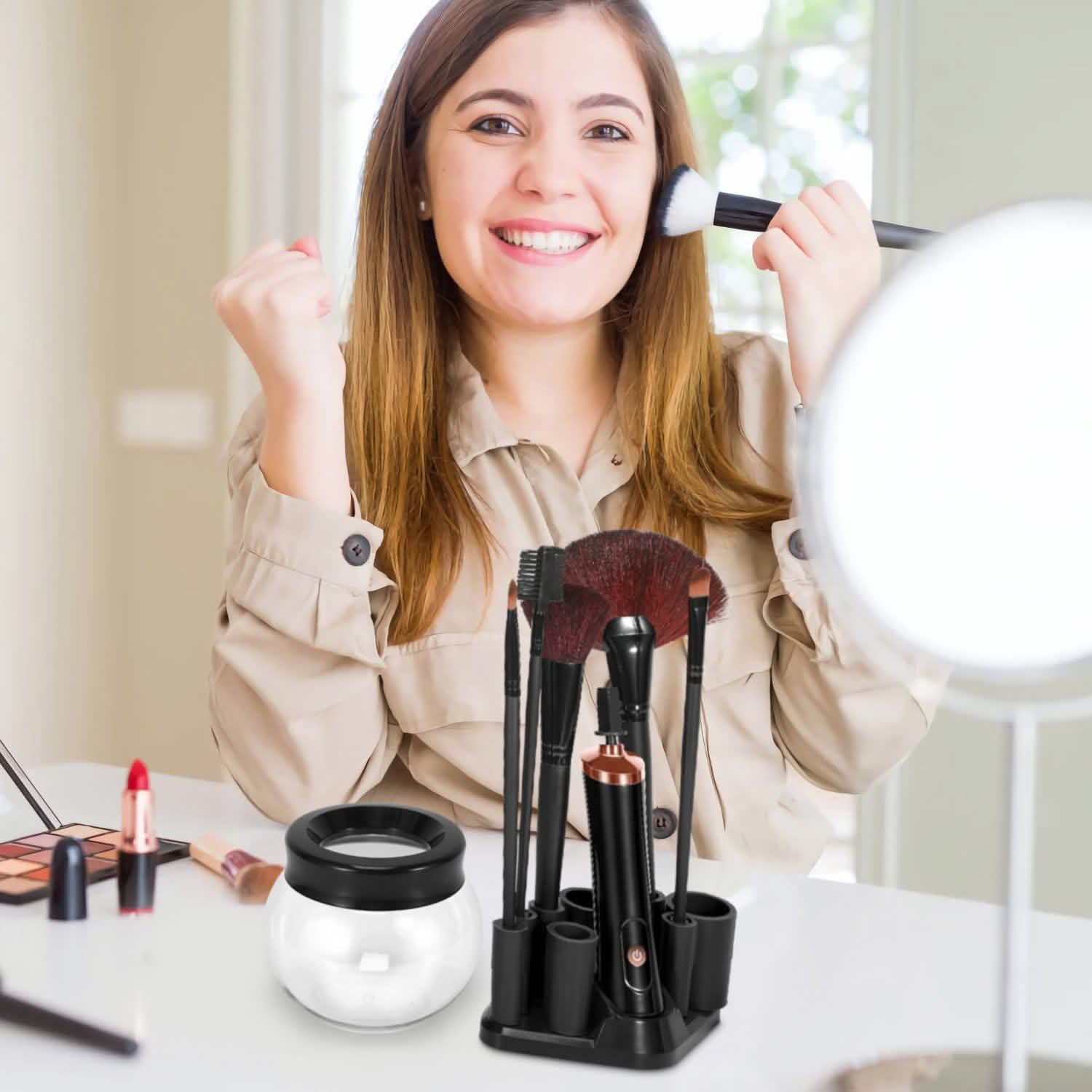 Electric Cosmetic Makeup Brush Cleaner Dryer Beauty & Personal Care - Tophatter Daily Deals