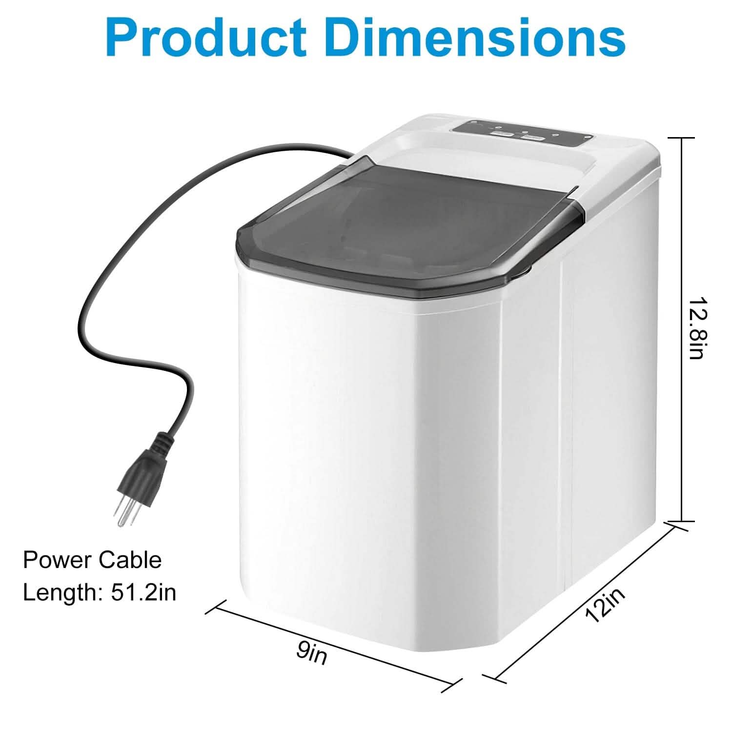 Electric Countertop Ice Make with Ice Scoop Basket Self Cleaning Kitchen Appliances - Tophatter Daily Deals