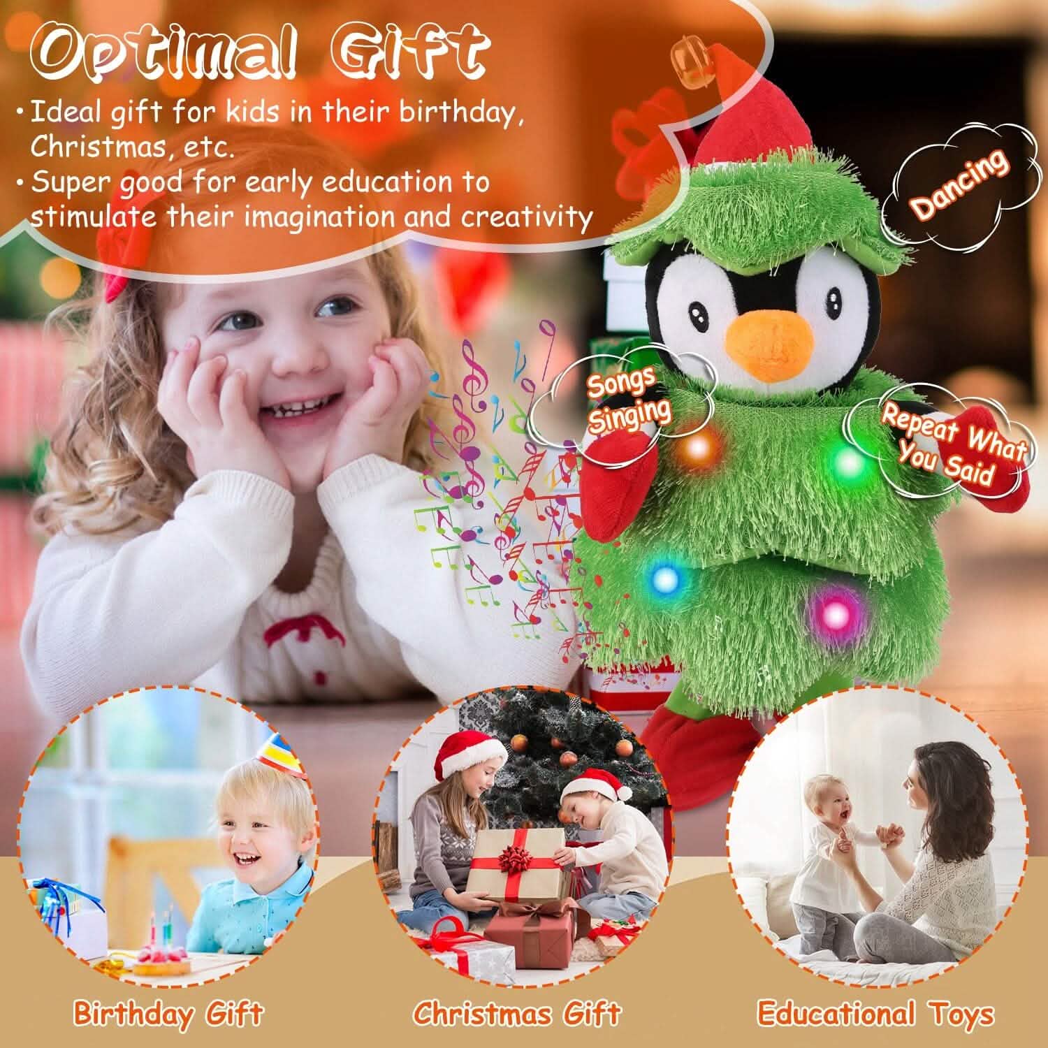 Electric Dancing Singing Plush Toy Seasonal Decor - Tophatter Daily Deals