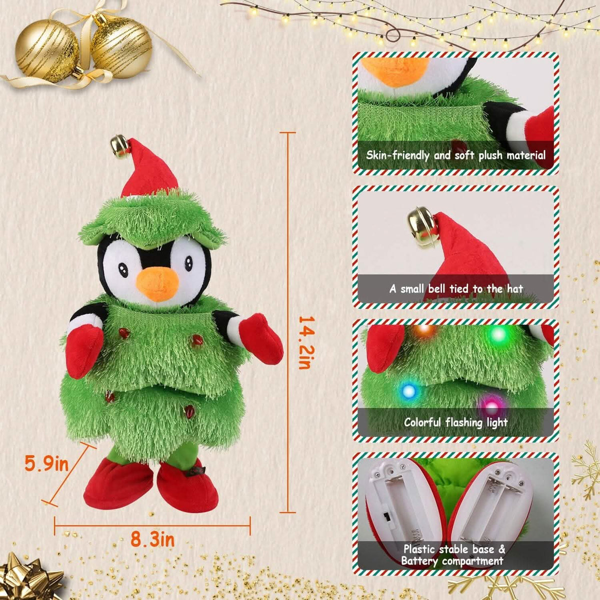 Electric Dancing Singing Plush Toy Seasonal Decor - Tophatter Daily Deals