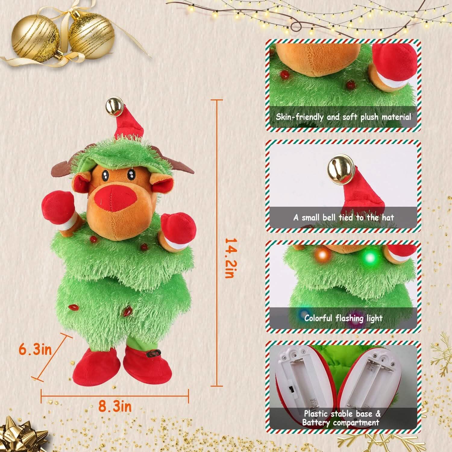 Electric Dancing Singing Plush Toy Seasonal Decor - Tophatter Daily Deals