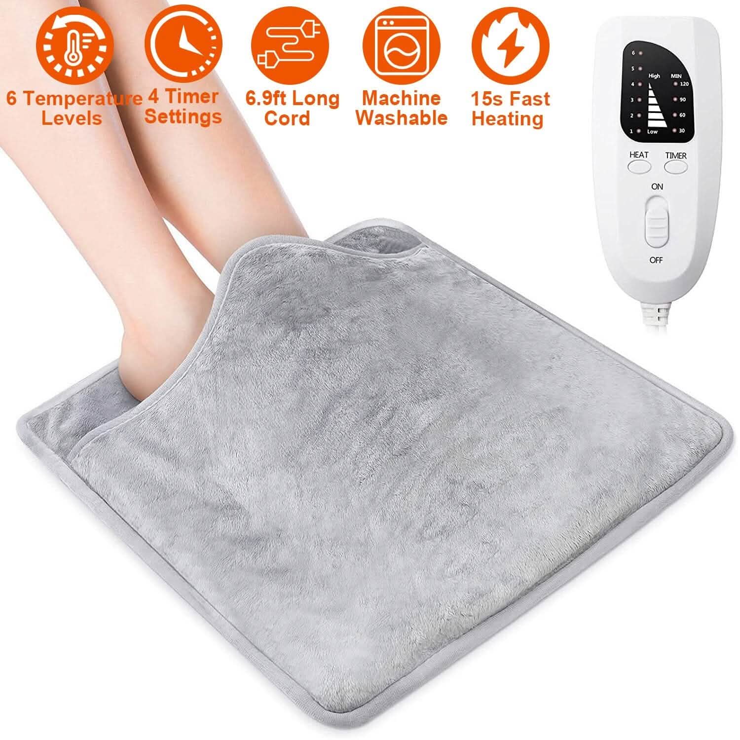 Electric Foot Warmer with 6 Temperature Settings Health & Wellness - Tophatter Daily Deals