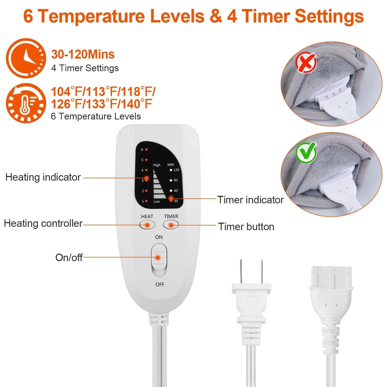 Electric Foot Warmer with 6 Temperature Settings Health & Wellness - Tophatter Daily Deals