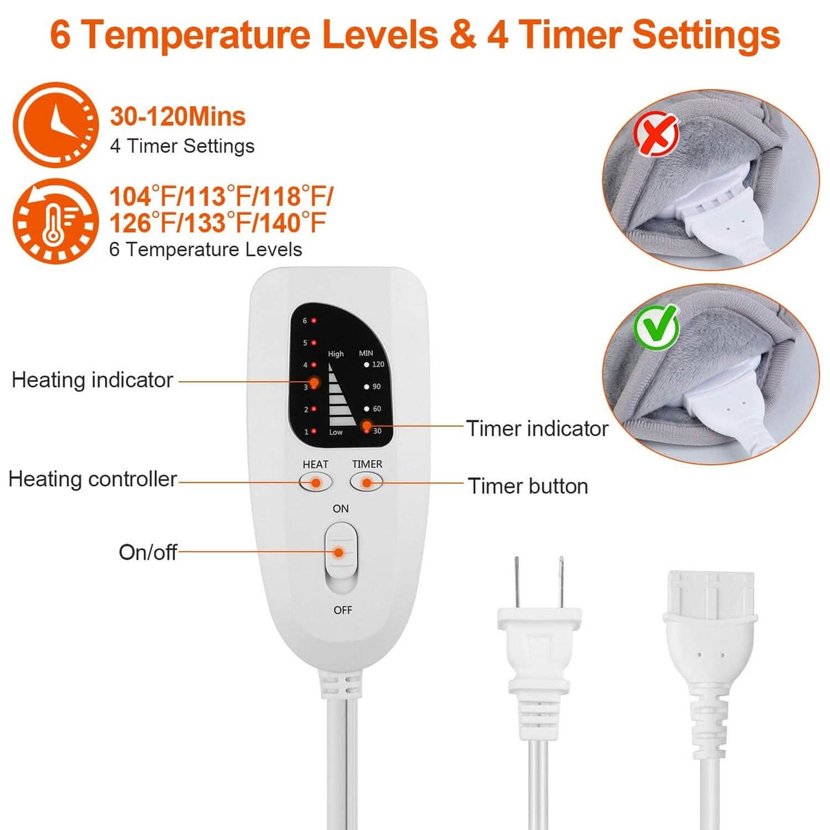 Electric Foot Warmer with 6 Temperature Settings Health & Wellness - Tophatter Daily Deals