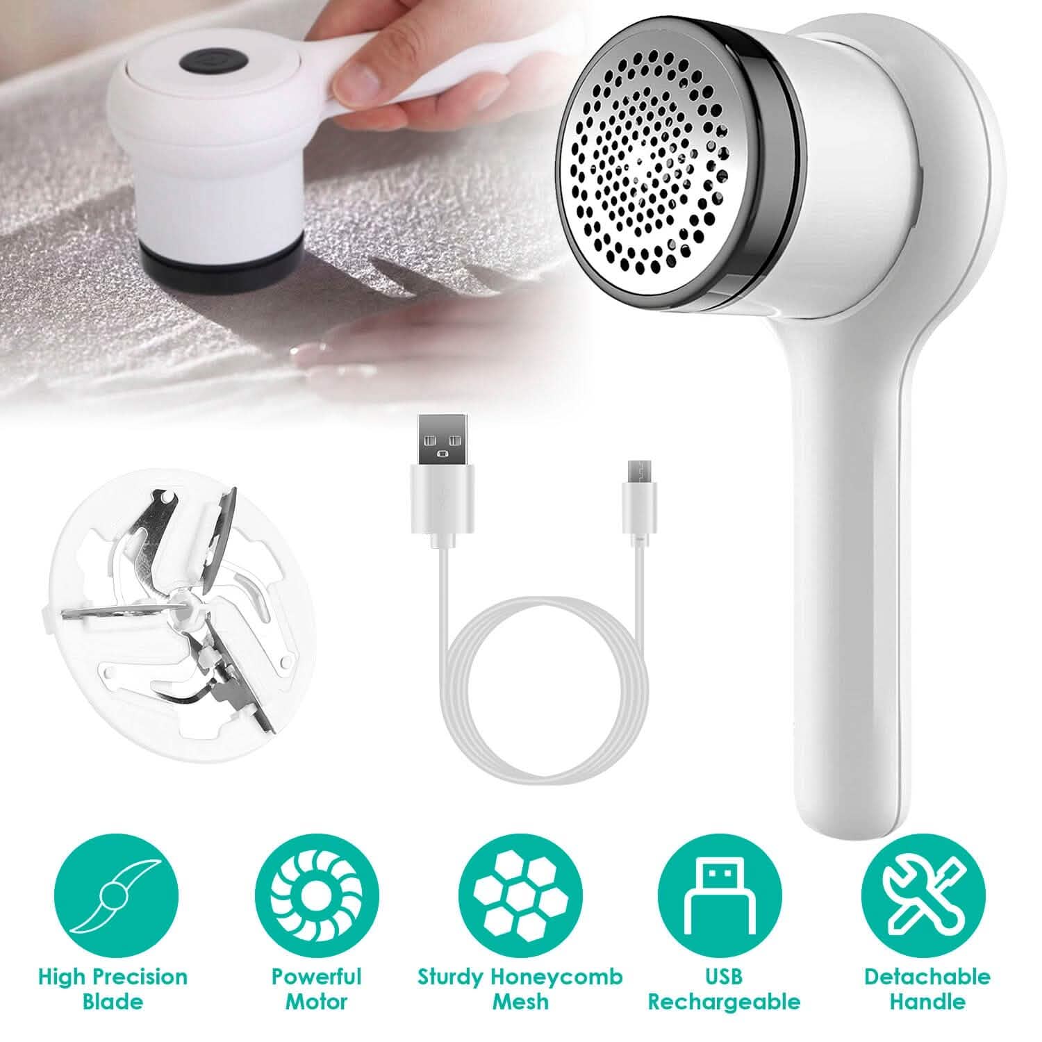 Electric Fuzz Pilling Trimmer Sweater Shaver with Detachable Handle Household Appliances - Tophatter Daily Deals