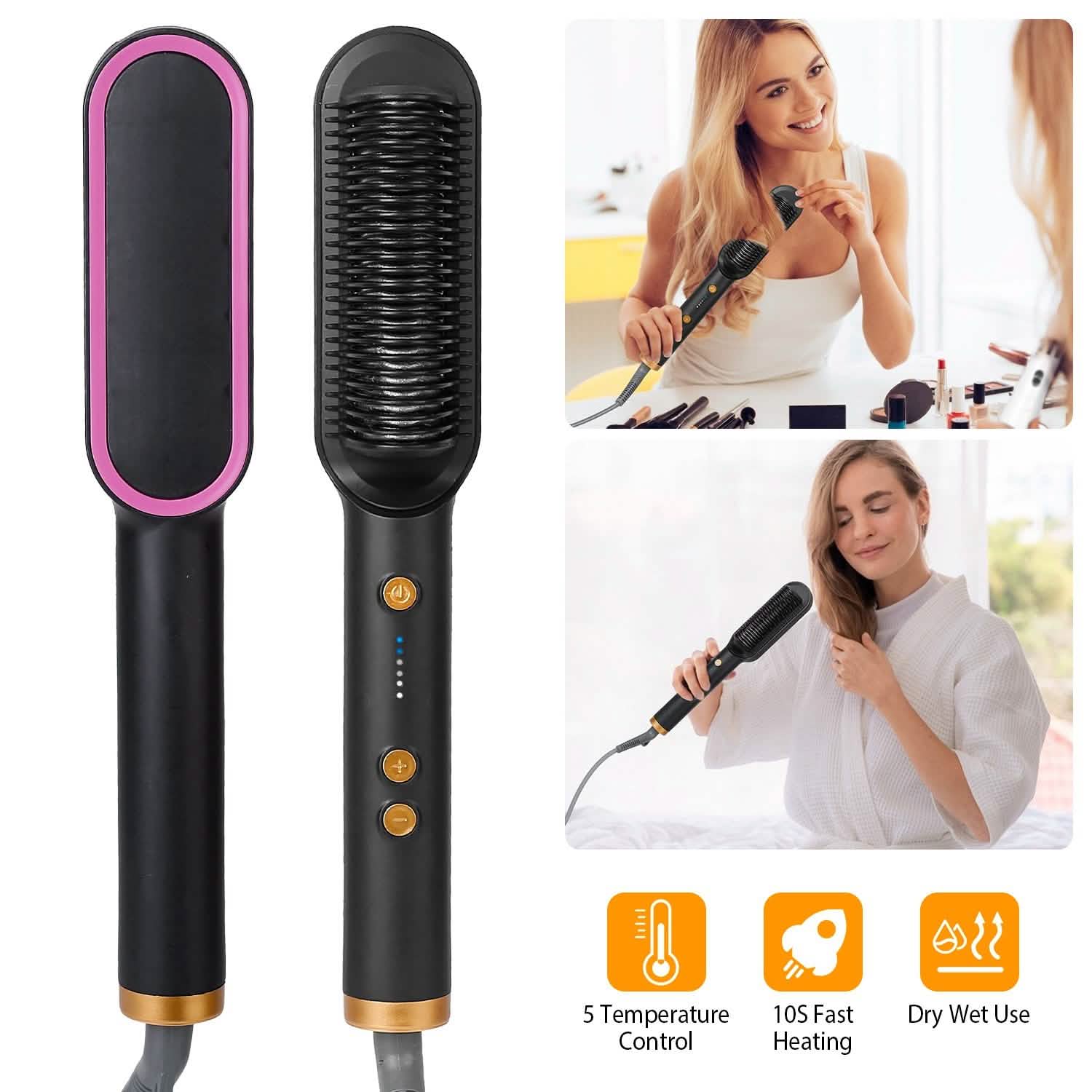 Electric Hair Straightener Brush Beauty & Personal Care - Tophatter Daily Deals