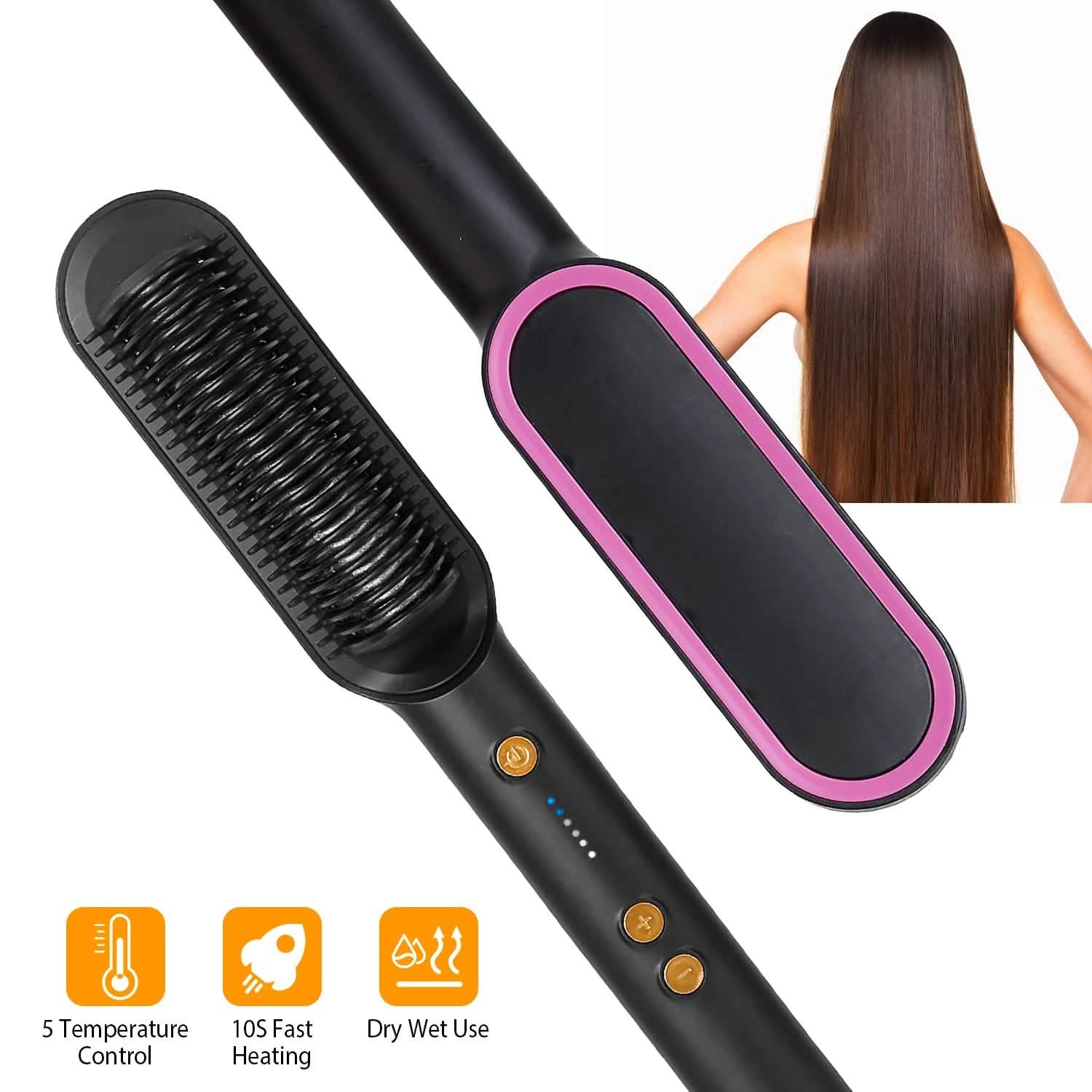 Electric Hair Straightener Brush Beauty & Personal Care - Tophatter Daily Deals