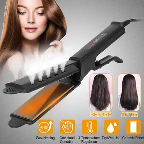 Electric Hair Straightener with 4 Temperature Adjustment Beauty & Personal Care - Tophatter Daily Deals