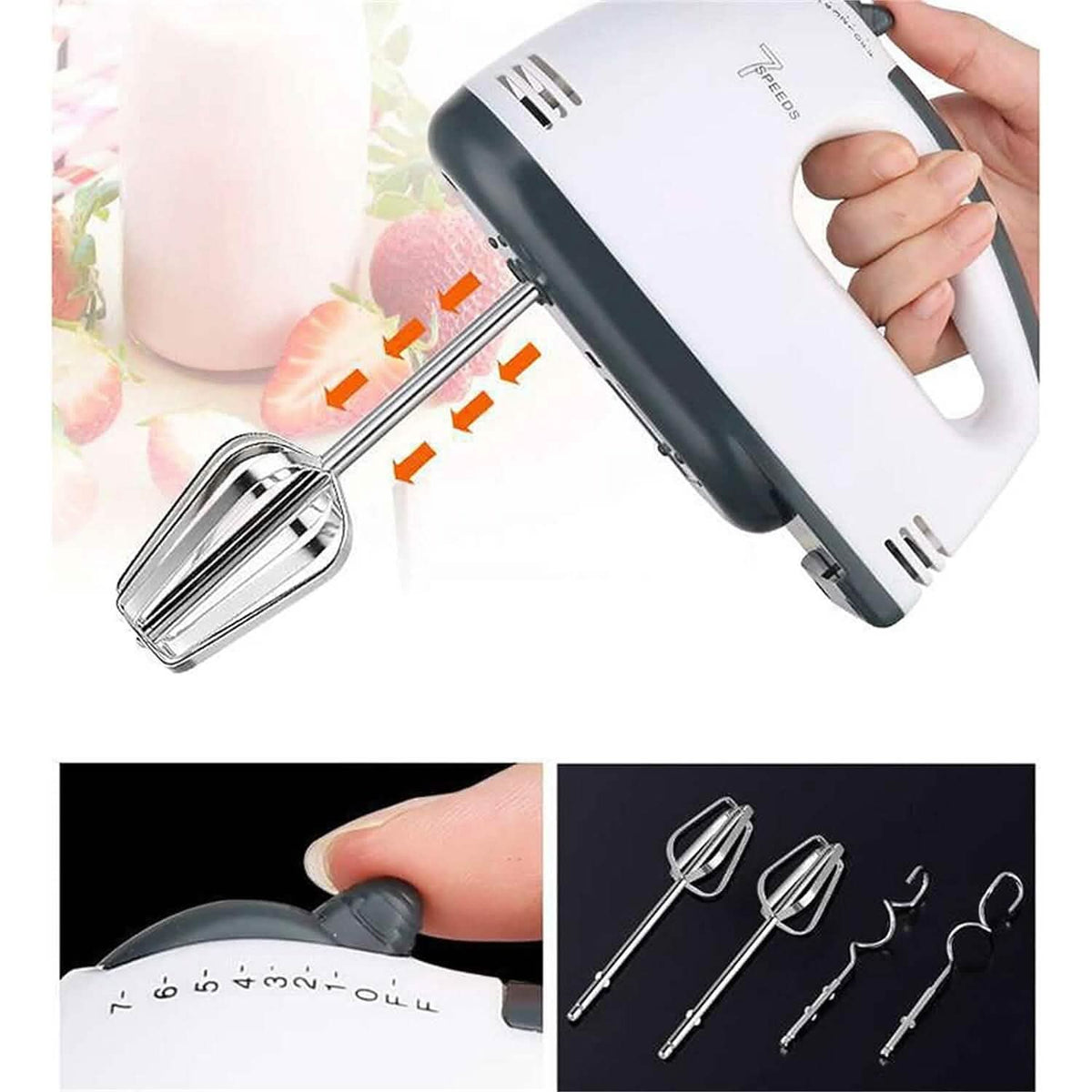 Electric Hand Mixer with 4 Mixing Rods and a Separator Kitchen Appliances - Tophatter Daily Deals