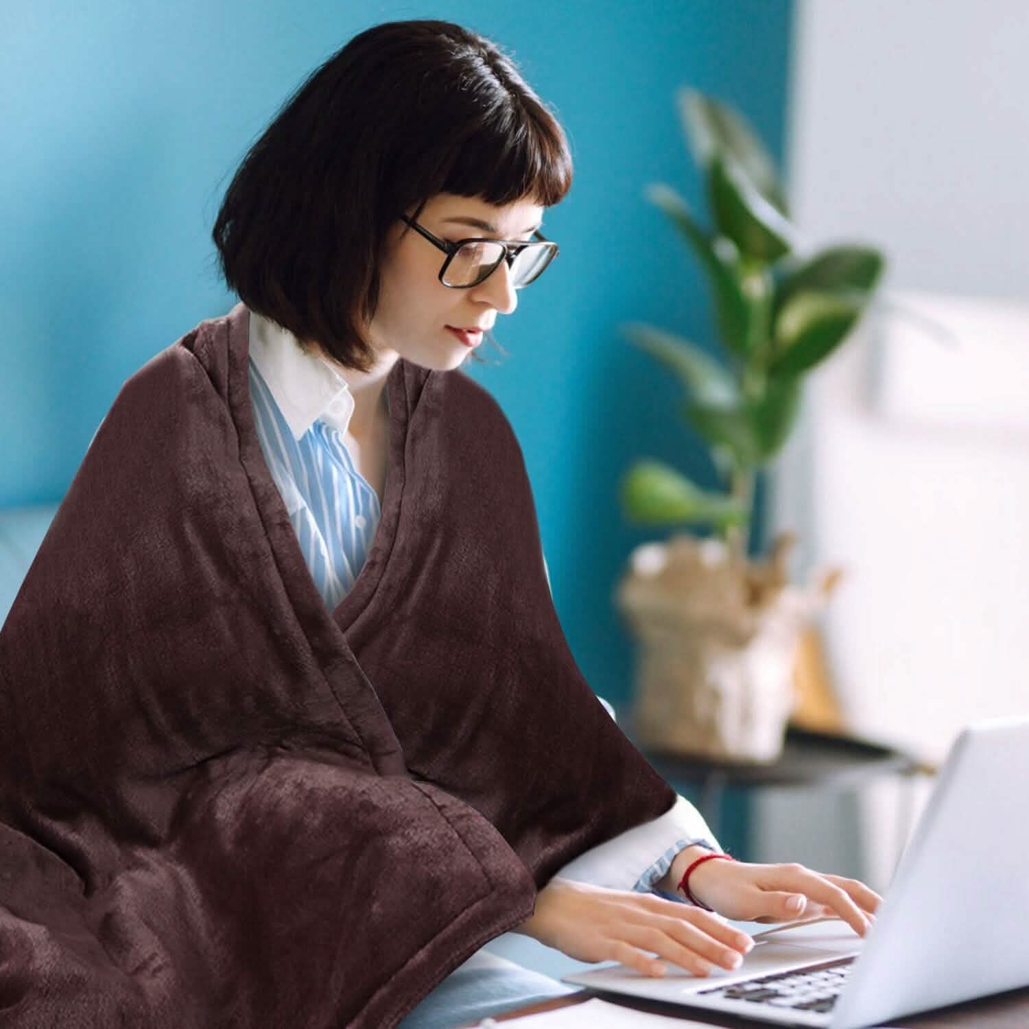 Electric Heated Flannel Throw Blanket Bedding - Tophatter Daily Deals