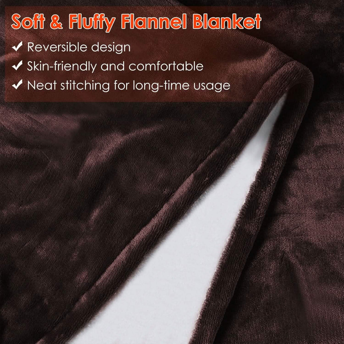 Electric Heated Flannel Throw Blanket Bedding - Tophatter Daily Deals