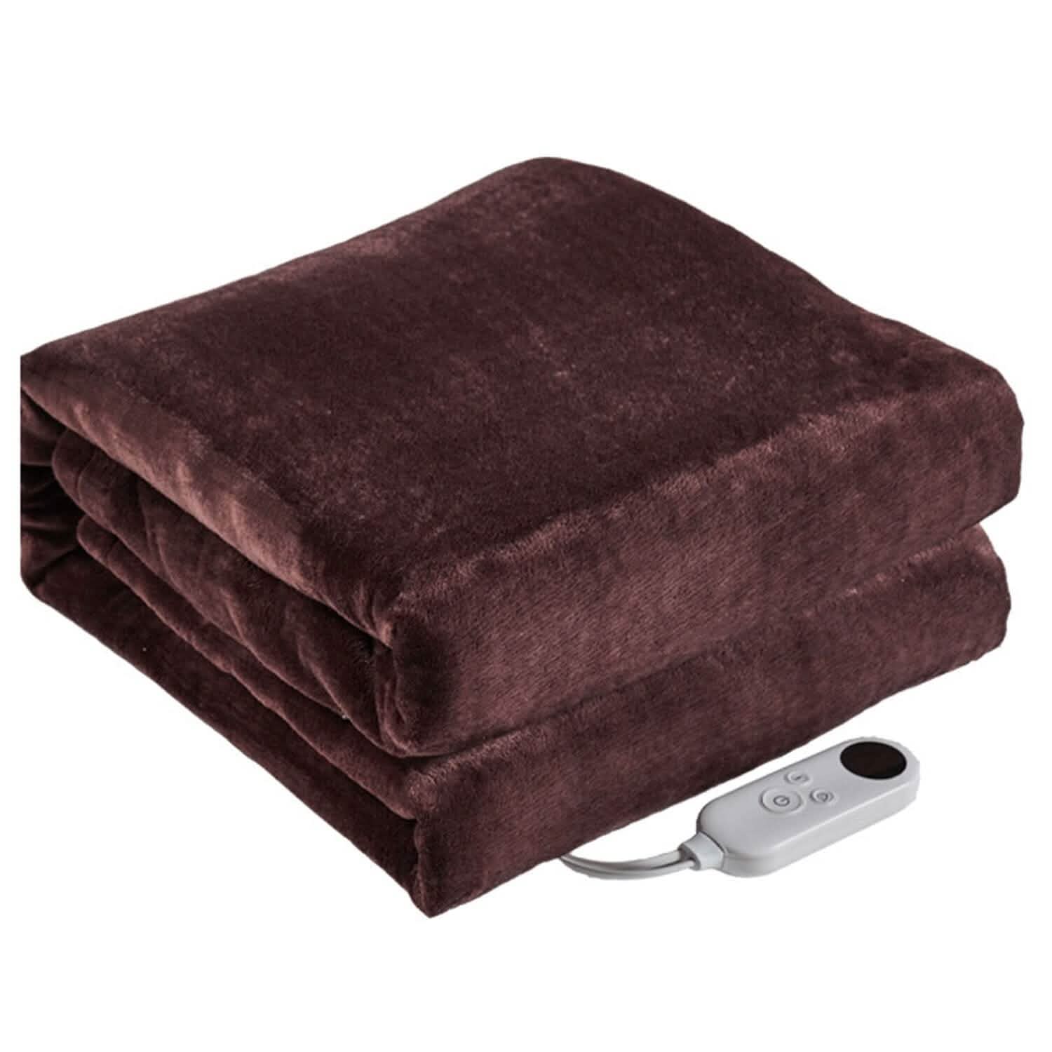 Electric Heated Flannel Throw Blanket Bedding - Tophatter Daily Deals