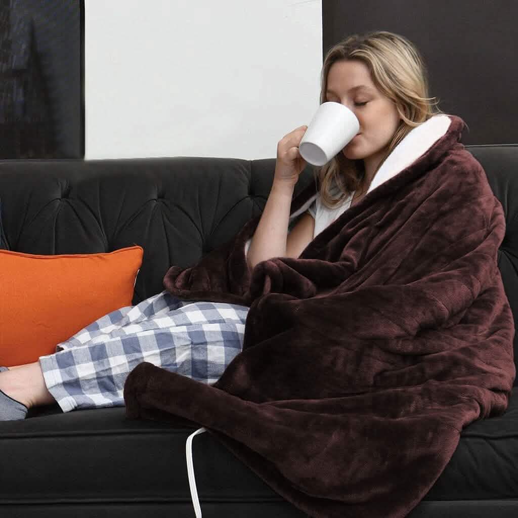 Electric Heated Flannel Throw Blanket Bedding - Tophatter Daily Deals