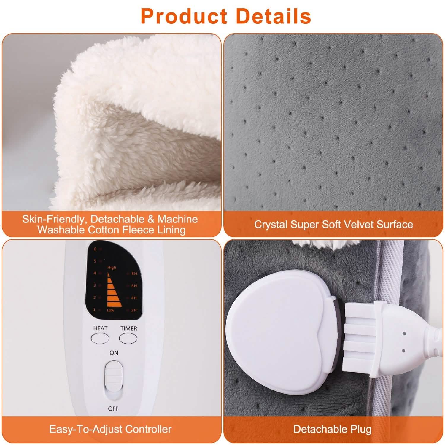 Electric Heated Foot Warmer with 6 Level Heating 4 Level Timing Health & Wellness - Tophatter Daily Deals
