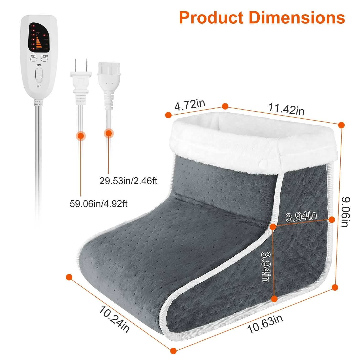 Electric Heated Foot Warmer with 6 Level Heating 4 Level Timing Health & Wellness - Tophatter Daily Deals
