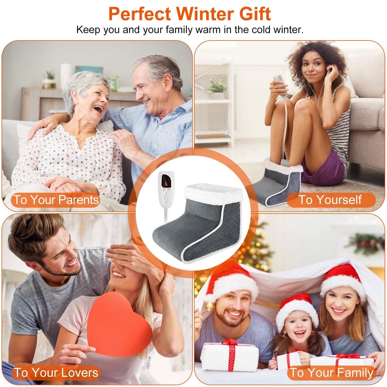 Electric Heated Foot Warmer with 6 Level Heating 4 Level Timing Health & Wellness - Tophatter Daily Deals