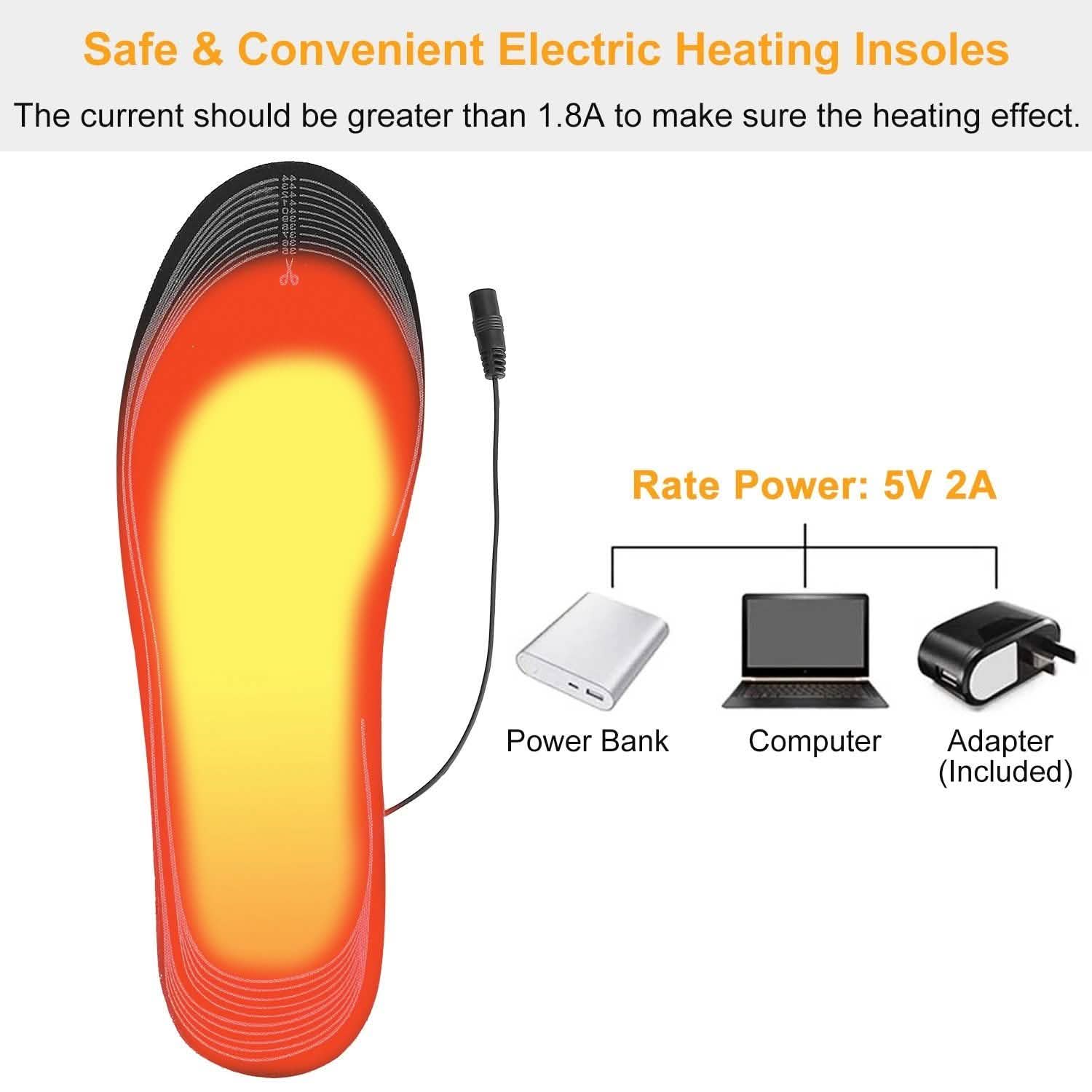 Electric Heated Insoles USB Foot Warmer Pads Health & Wellness - Tophatter Daily Deals
