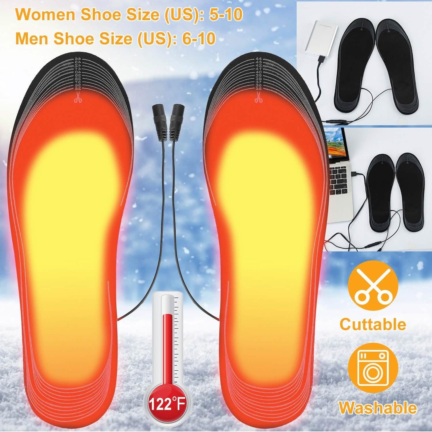 Electric Heated Insoles USB Foot Warmer Pads Health & Wellness - Tophatter Daily Deals