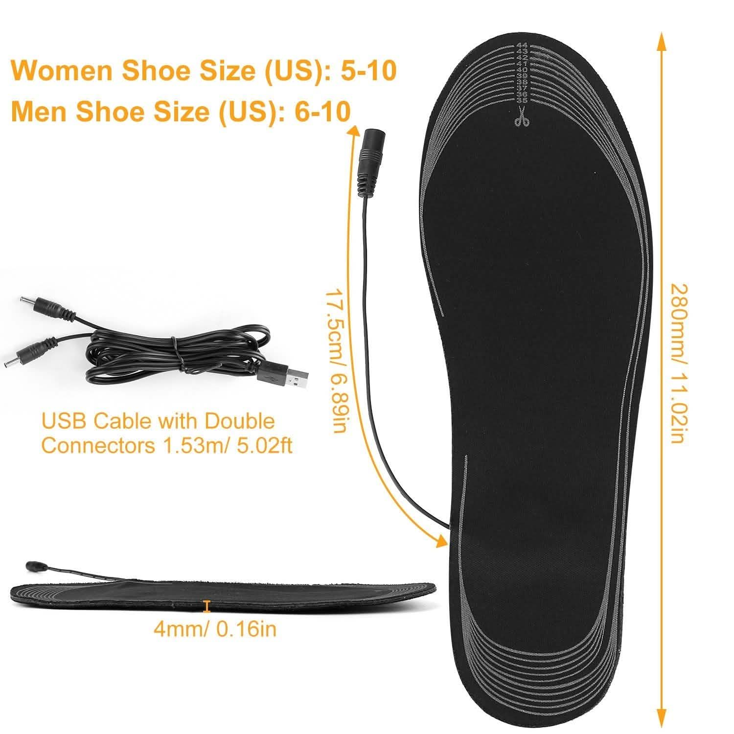 Electric Heated Insoles USB Foot Warmer Pads Health & Wellness - Tophatter Daily Deals