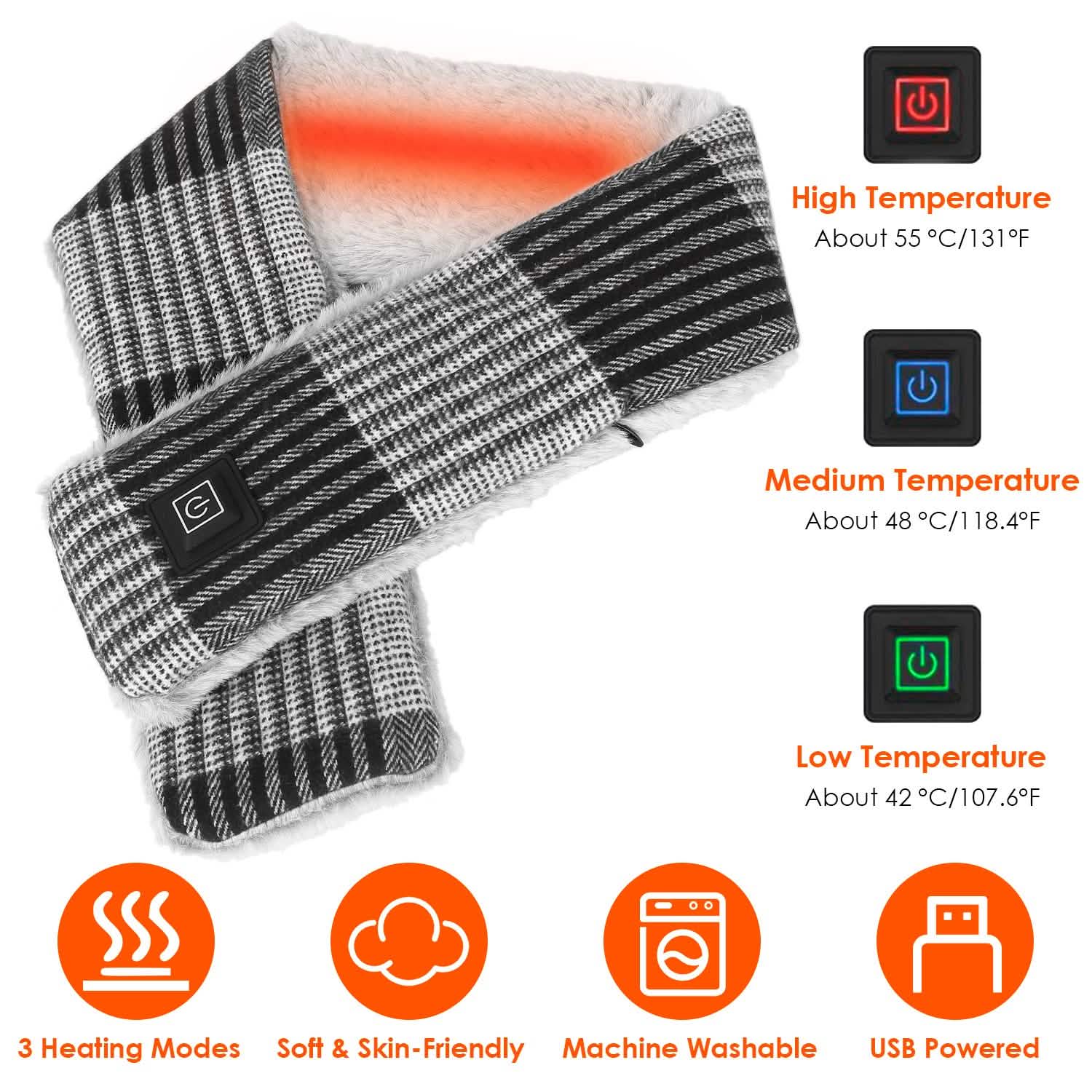 Electric Heated Scarf Gloves, Scarves & Earmuffs - Tophatter Daily Deals