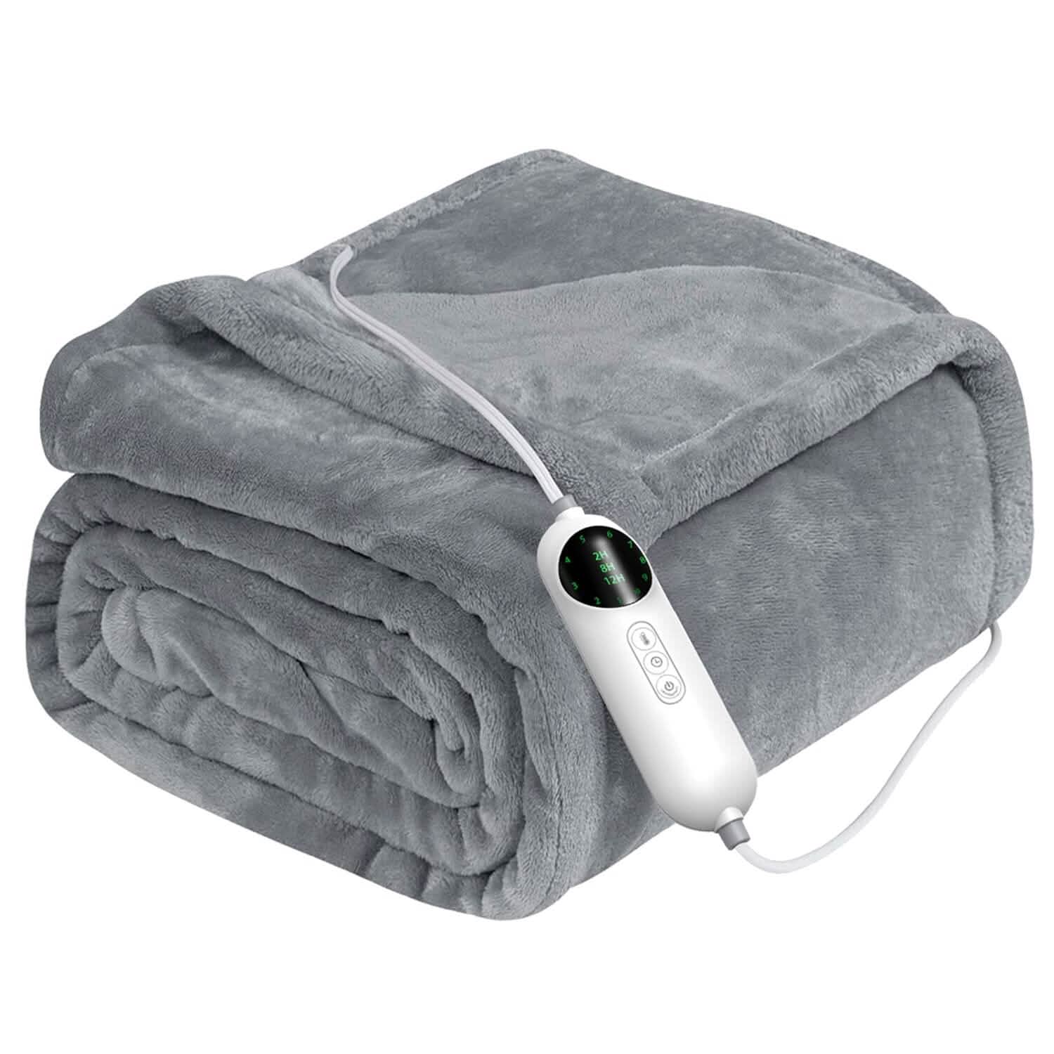Electric Heated Throw Flannel Heated Blanket Bedding - Tophatter Daily Deals