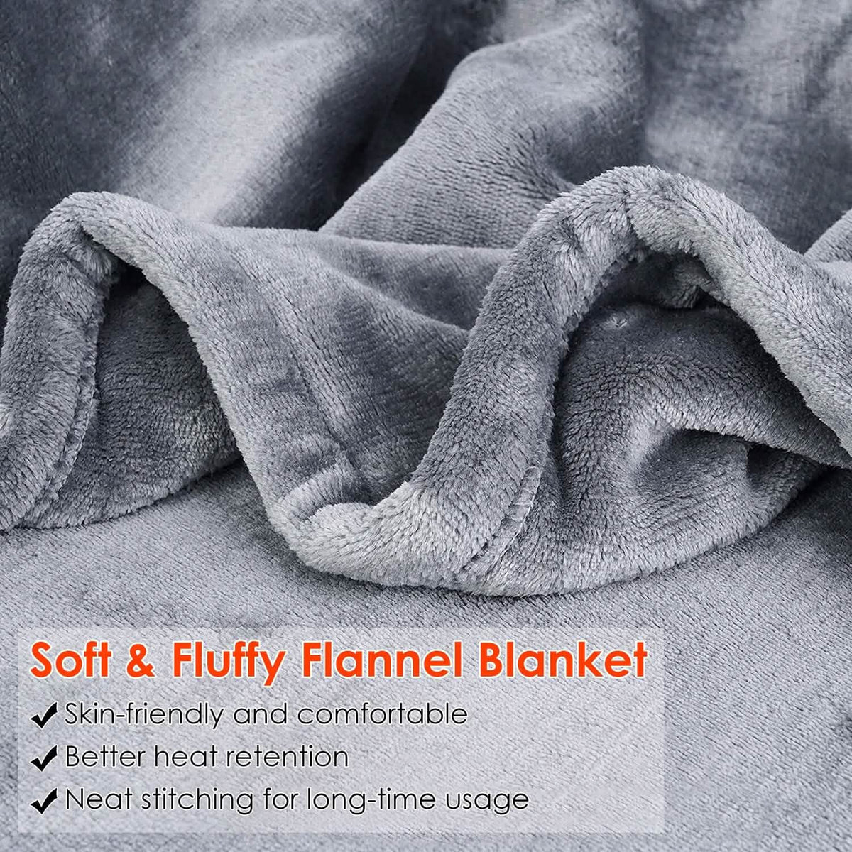 Electric Heated Throw Flannel Heated Blanket Bedding - Tophatter Daily Deals
