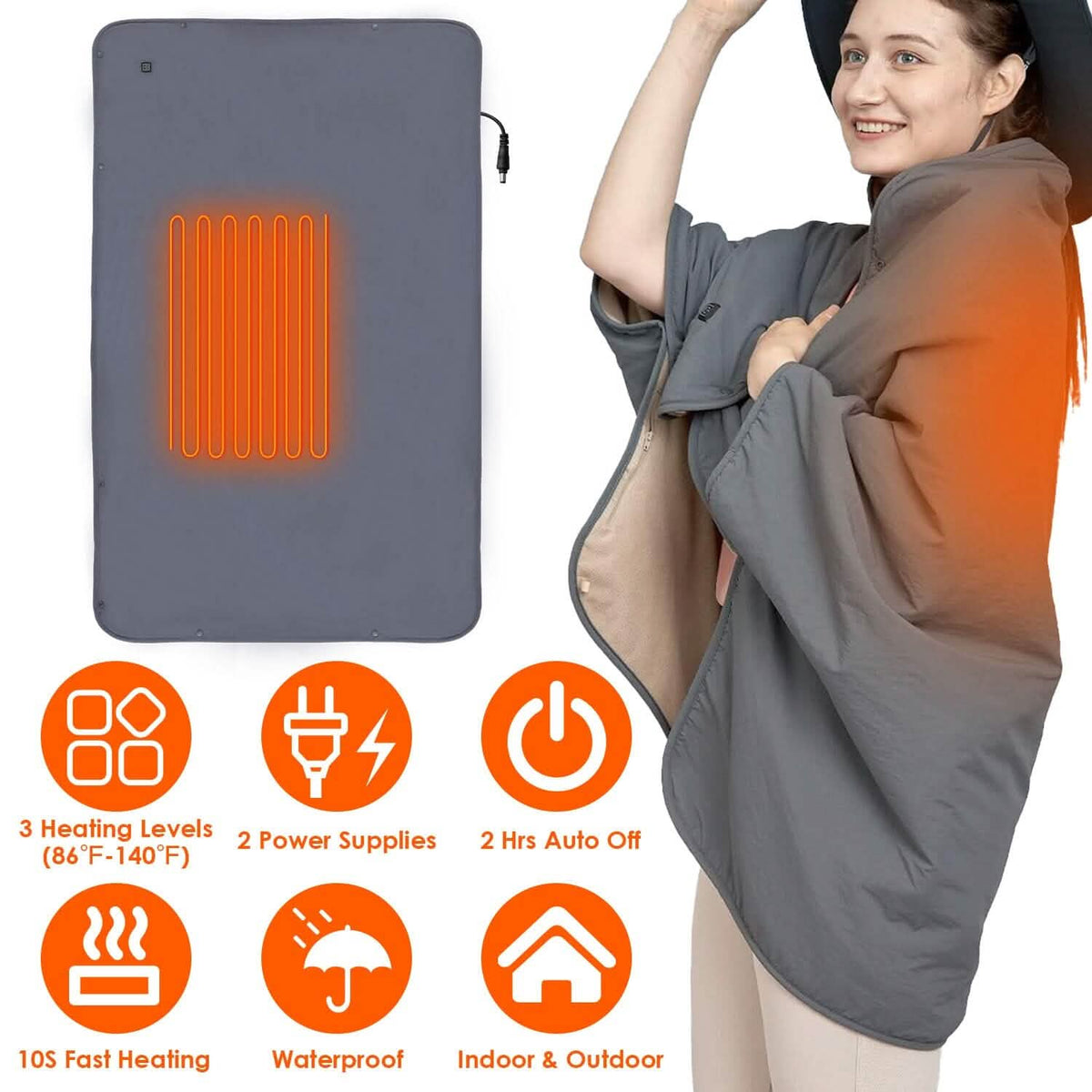 Electric Heated Throw Full Body Shawl Health & Wellness - Tophatter Daily Deals