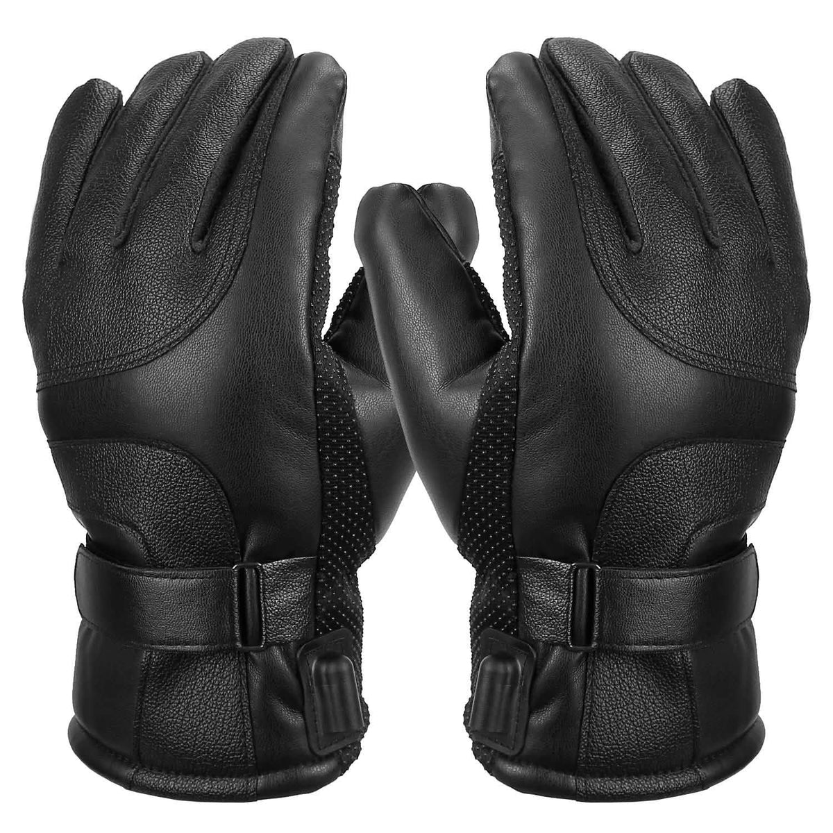 Electric Heated Touchscreen Thermal Gloves Leather USB Plug Outdoor Recreation - Tophatter Daily Deals