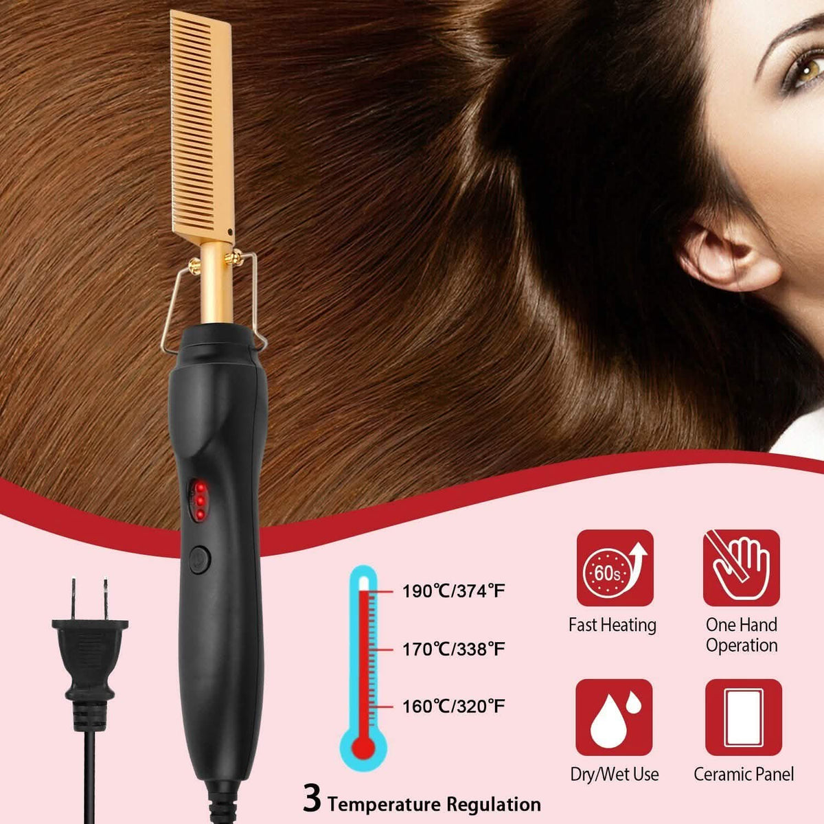 Electric Heating Hair Comb Beauty & Personal Care - Tophatter Daily Deals