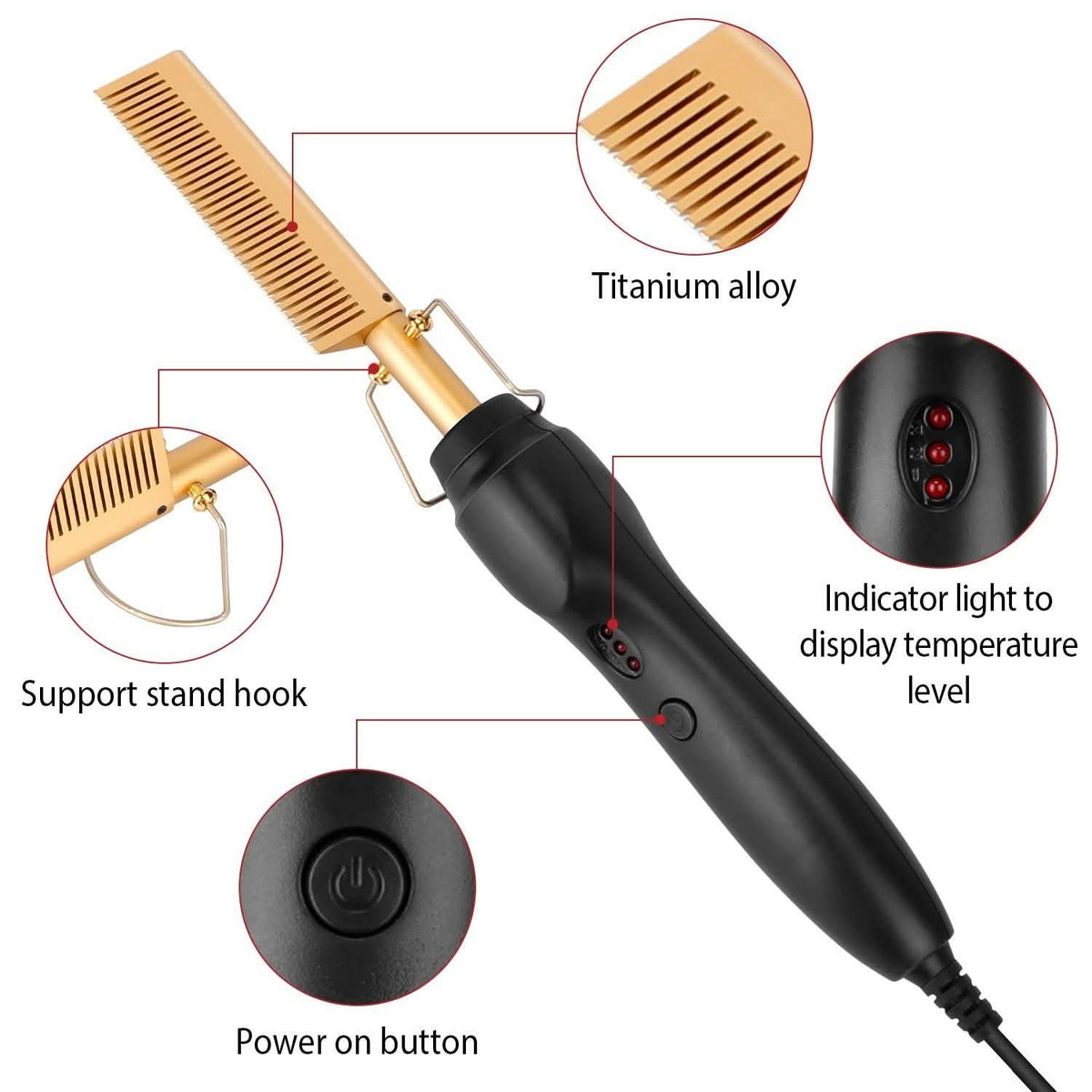 Electric Heating Hair Comb Beauty & Personal Care - Tophatter Daily Deals