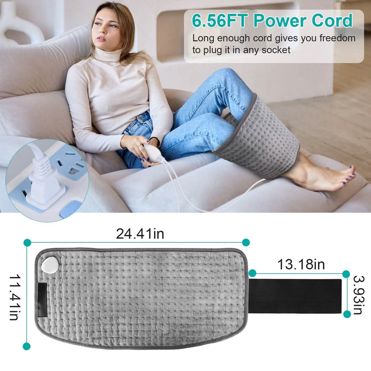 Electric Heating Pad for Back Abdomen Shoulder with 10 Adjustable Temperature Smart Timer Setting Health & Wellness - Tophatter Daily Deals