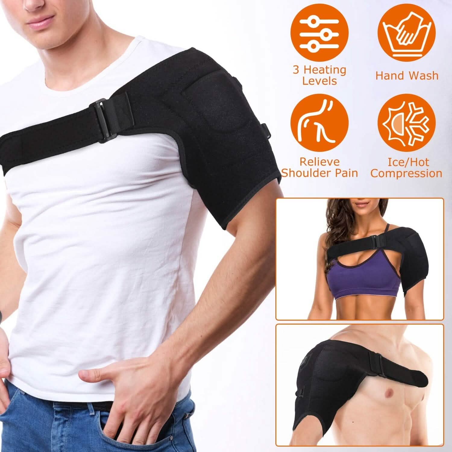 Electric Heating Pad Therapy Shoulder Heating Wrap Compression Sleeve Health & Wellness - Tophatter Daily Deals