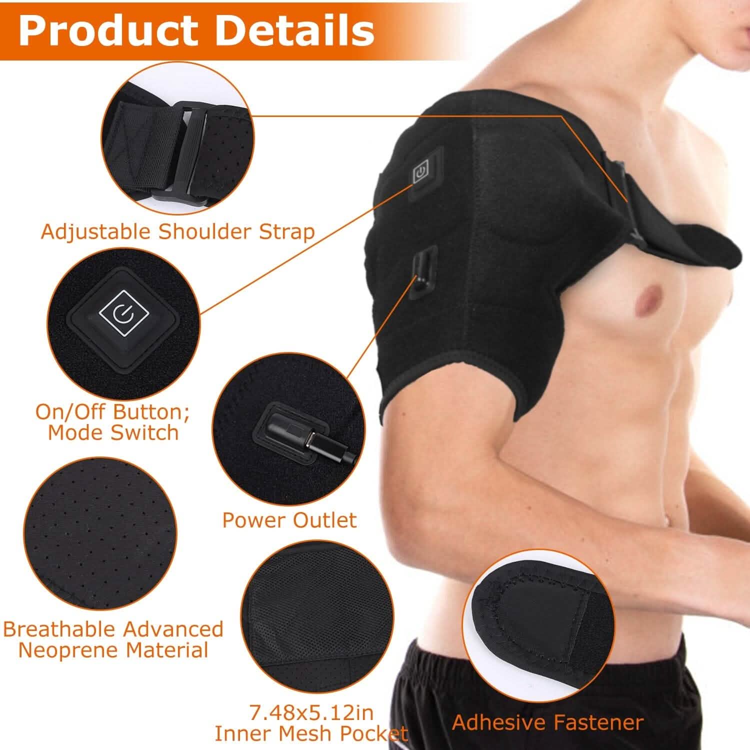 Electric Heating Pad Therapy Shoulder Heating Wrap Compression Sleeve Health & Wellness - Tophatter Daily Deals