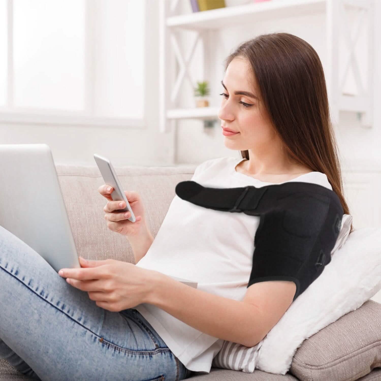 Electric Heating Pad Therapy Shoulder Heating Wrap Compression Sleeve Health & Wellness - Tophatter Daily Deals